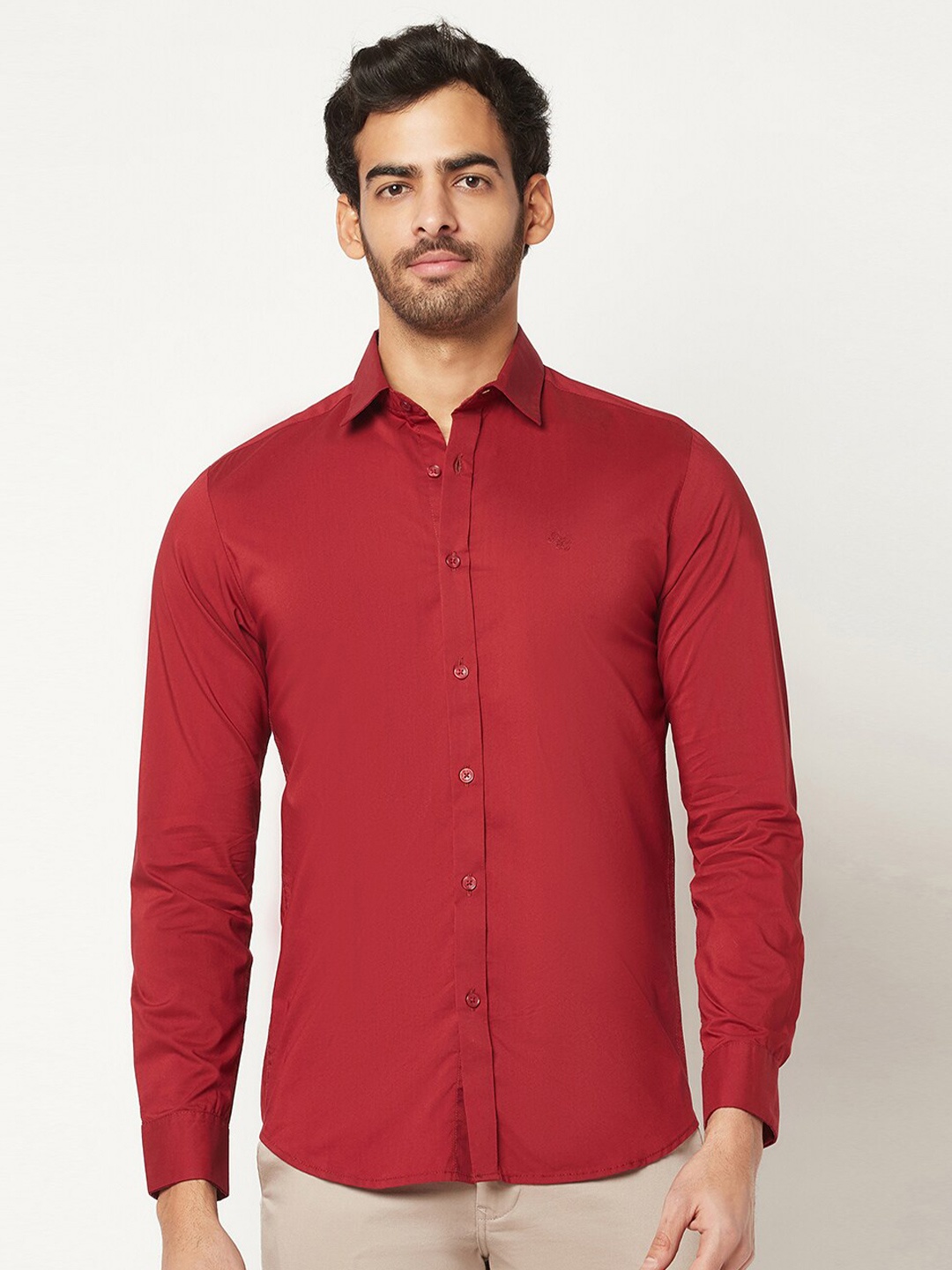 

Blue Buddha Men Cotton Casual Shirt, Red