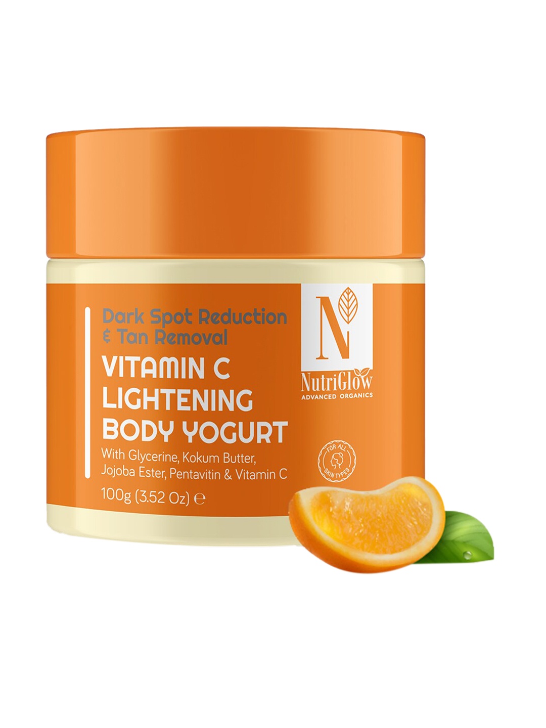 

Nutriglow Advanced Organics Unisex Vitamin C Lightening Body Yogurt 100 g, Orange