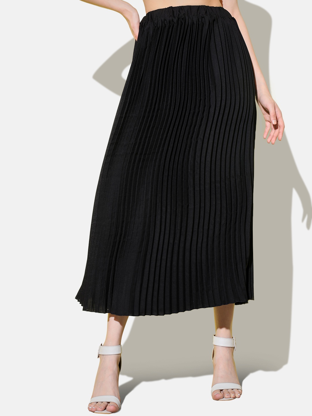 

BUY NEW TREND Pleated Maxi Skirts, Black