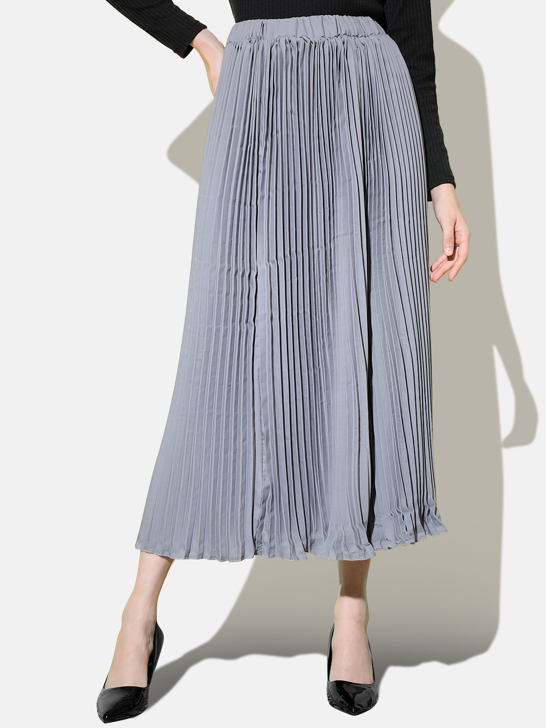 

BUY NEW TREND Accordion Pleated A-Line Skirt, Grey