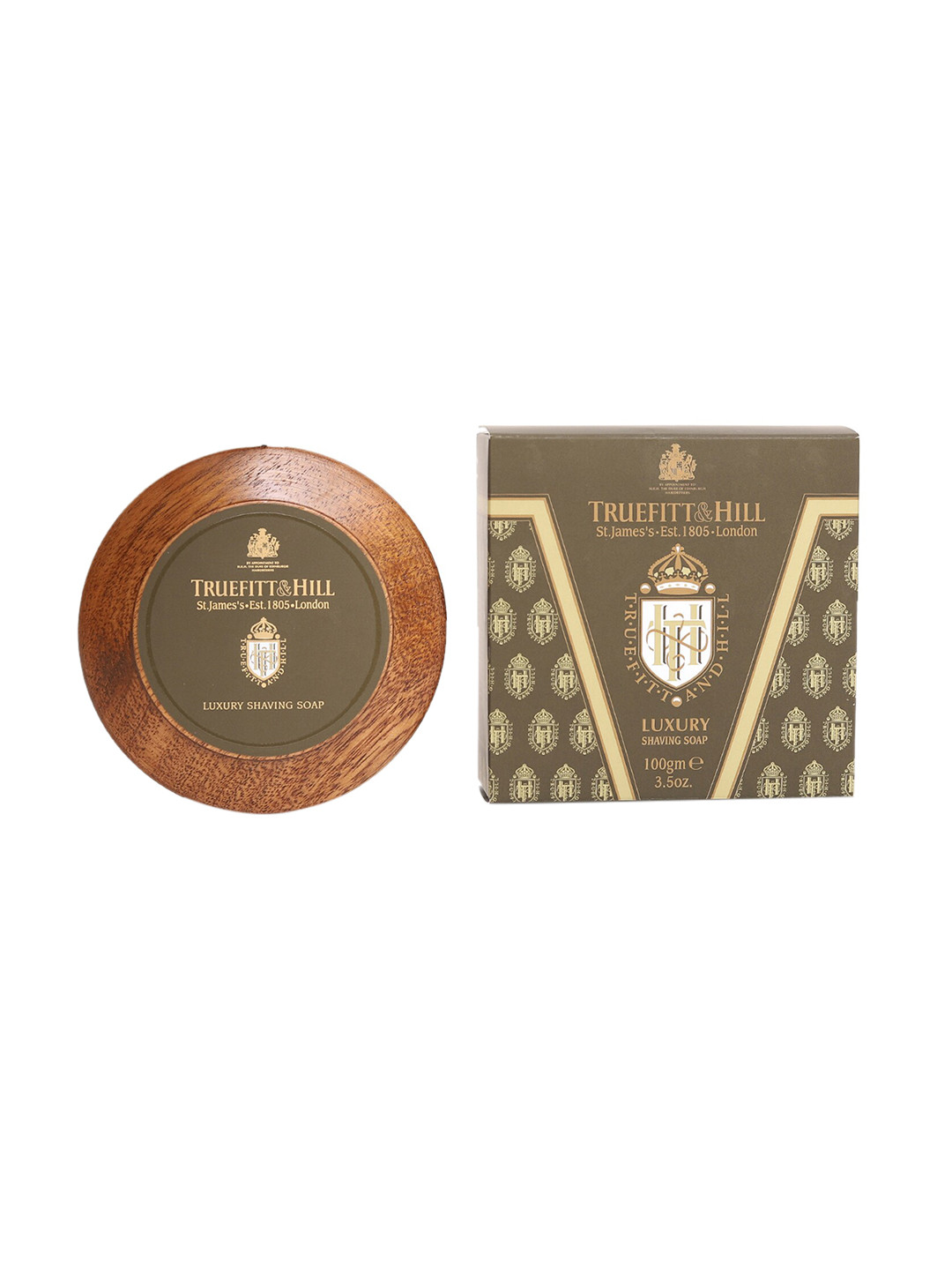 

TRUEFITT & HILL Men Luxury Shaving Soap in Wooden Bowl - 99 gm, Green