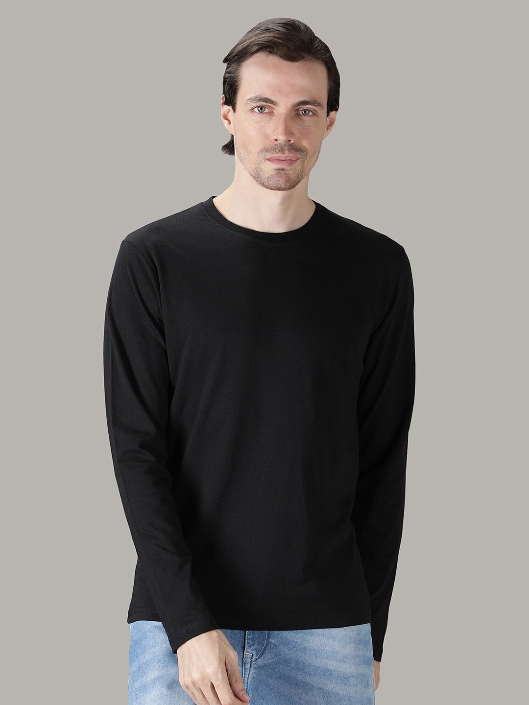 

Nimble Men Round Neck Pure Cotton T-shirt, Black