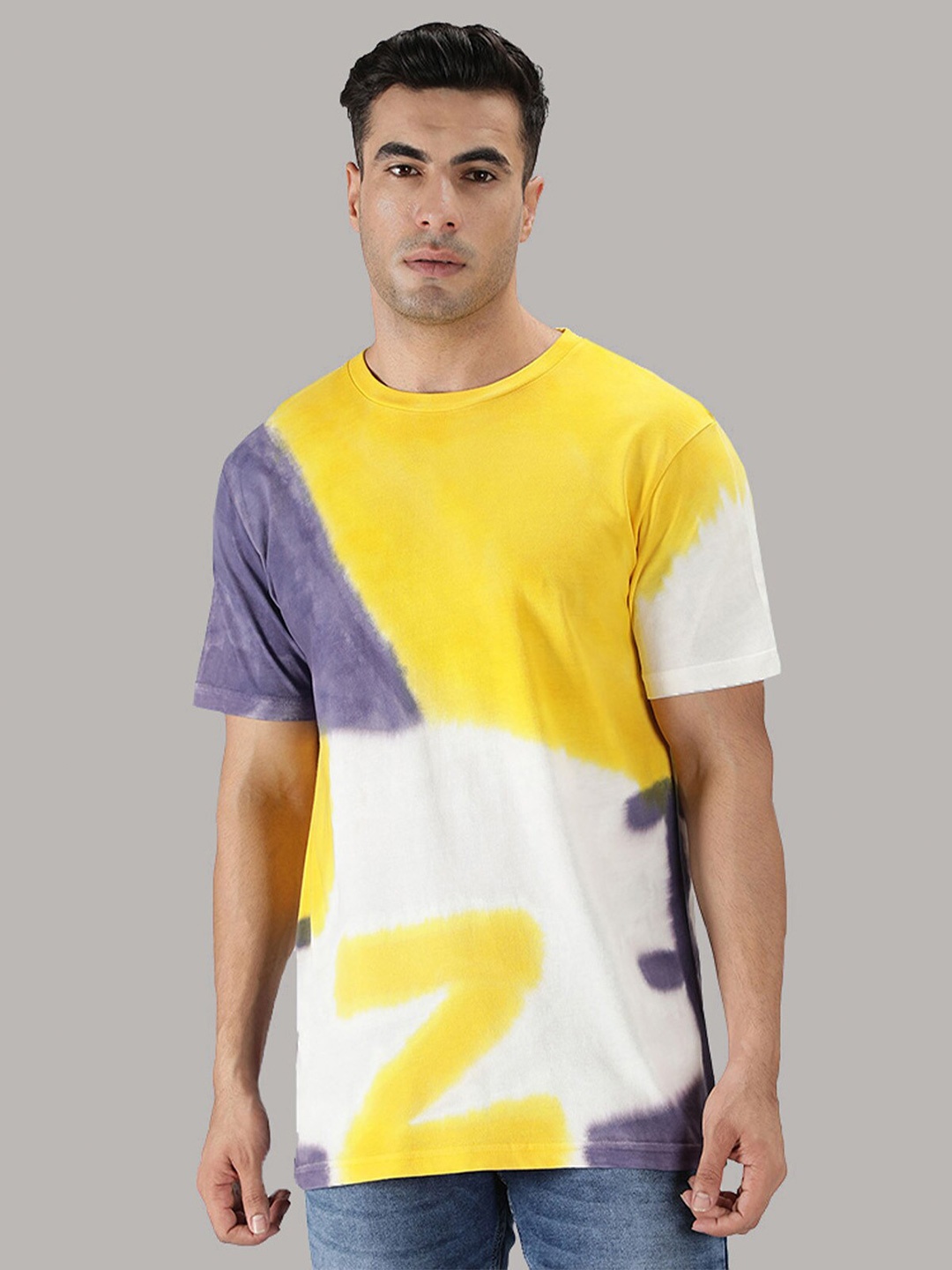 

Nimble Men Multicoloured Dyed Extended Sleeves T-shirt, Multi