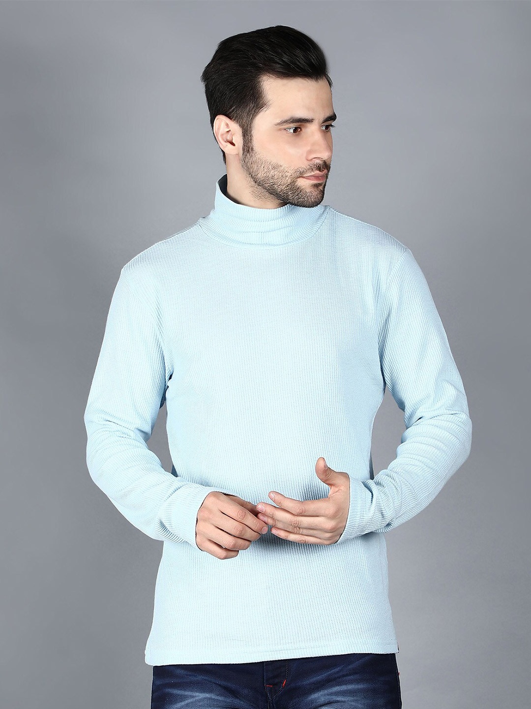 

Nimble Men Blue High Neck T-shirt