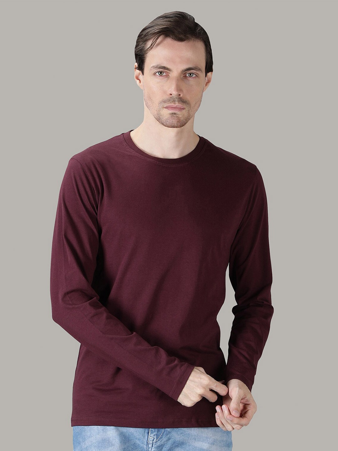 

Nimble Men Maroon Applique T-shirt