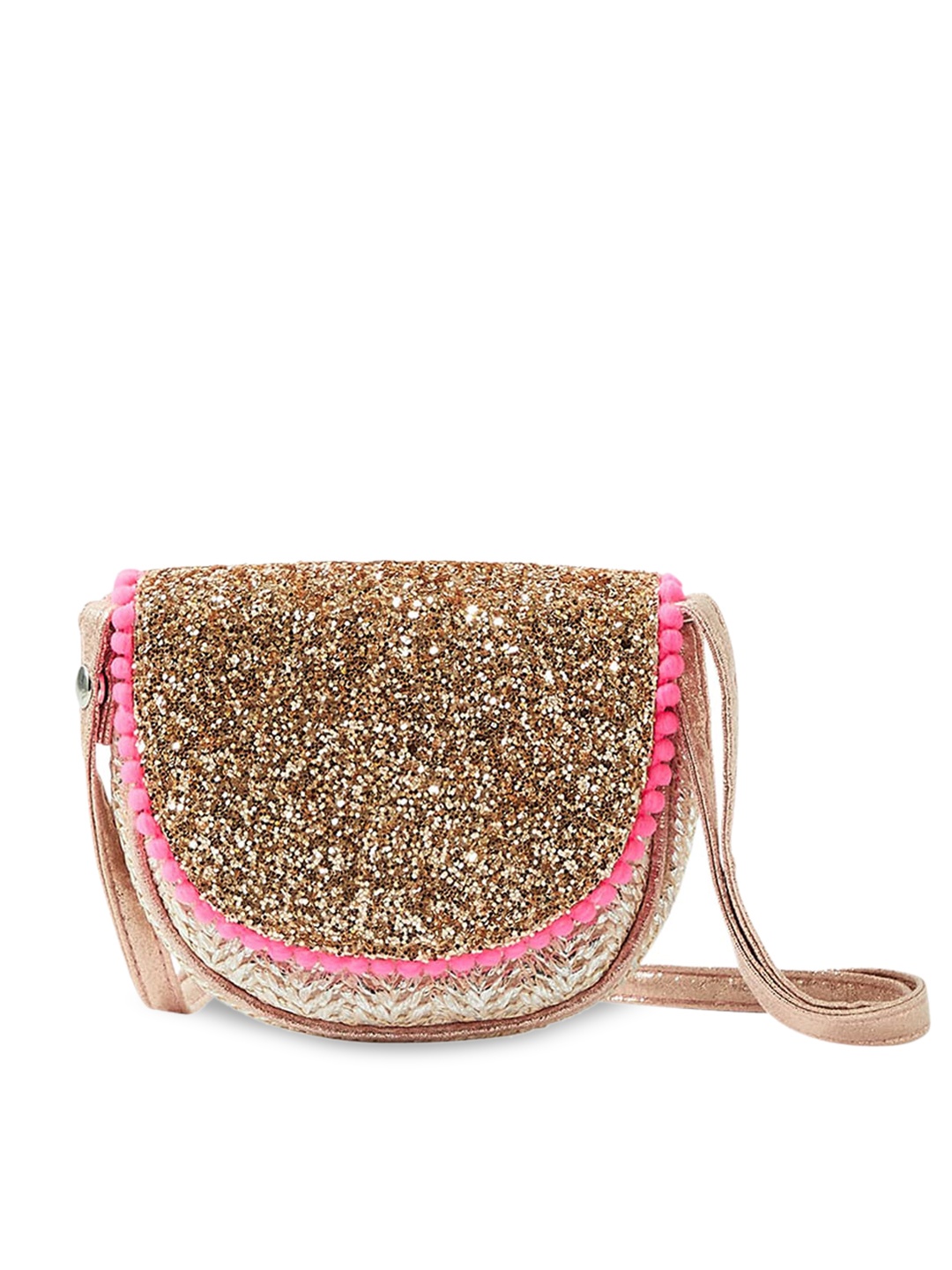 

Accessorize Embellished Half Moon Sling Bag, Gold