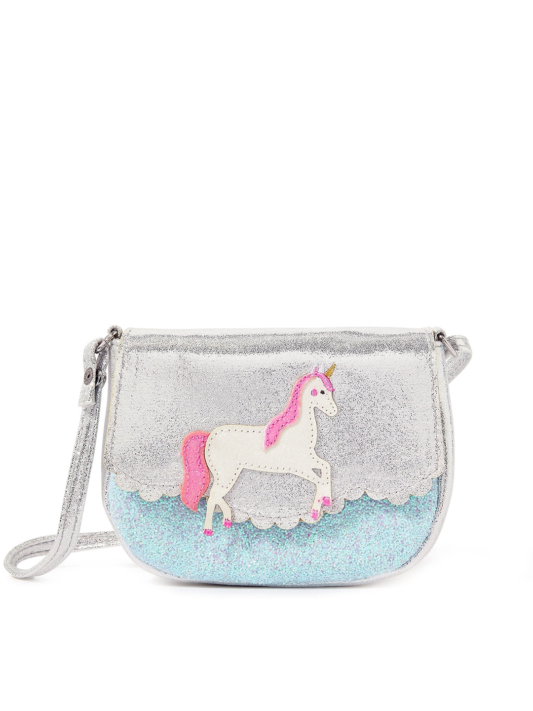 

Accessorize Embellished Structured Sling Bag, Silver