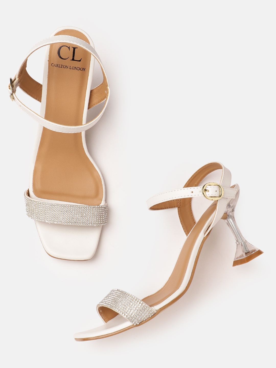 

Carlton London Women Embellished Party Slim Heels, White