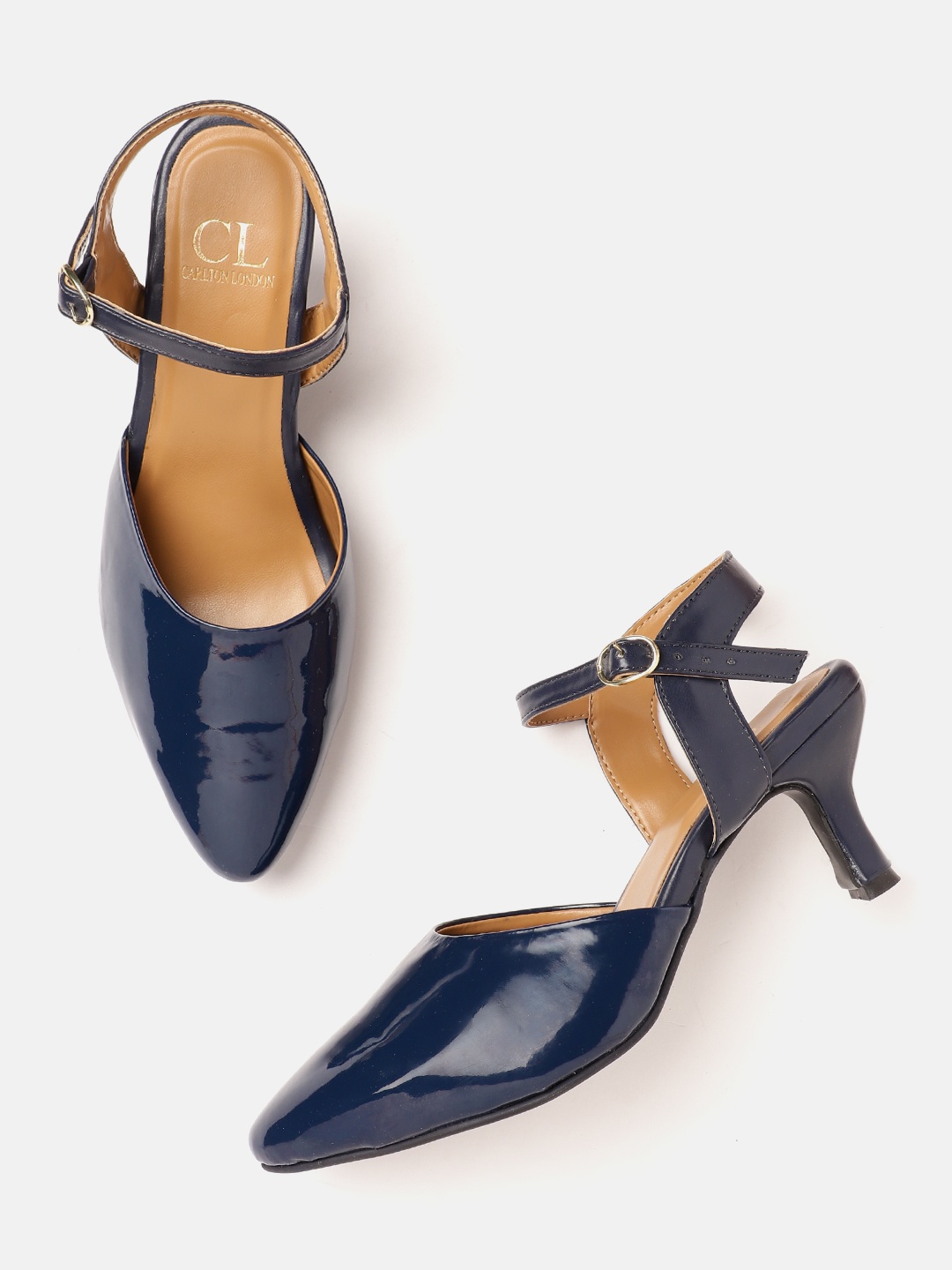 

Carlton London Women Mid-Top Slim Heel Mules, Navy blue