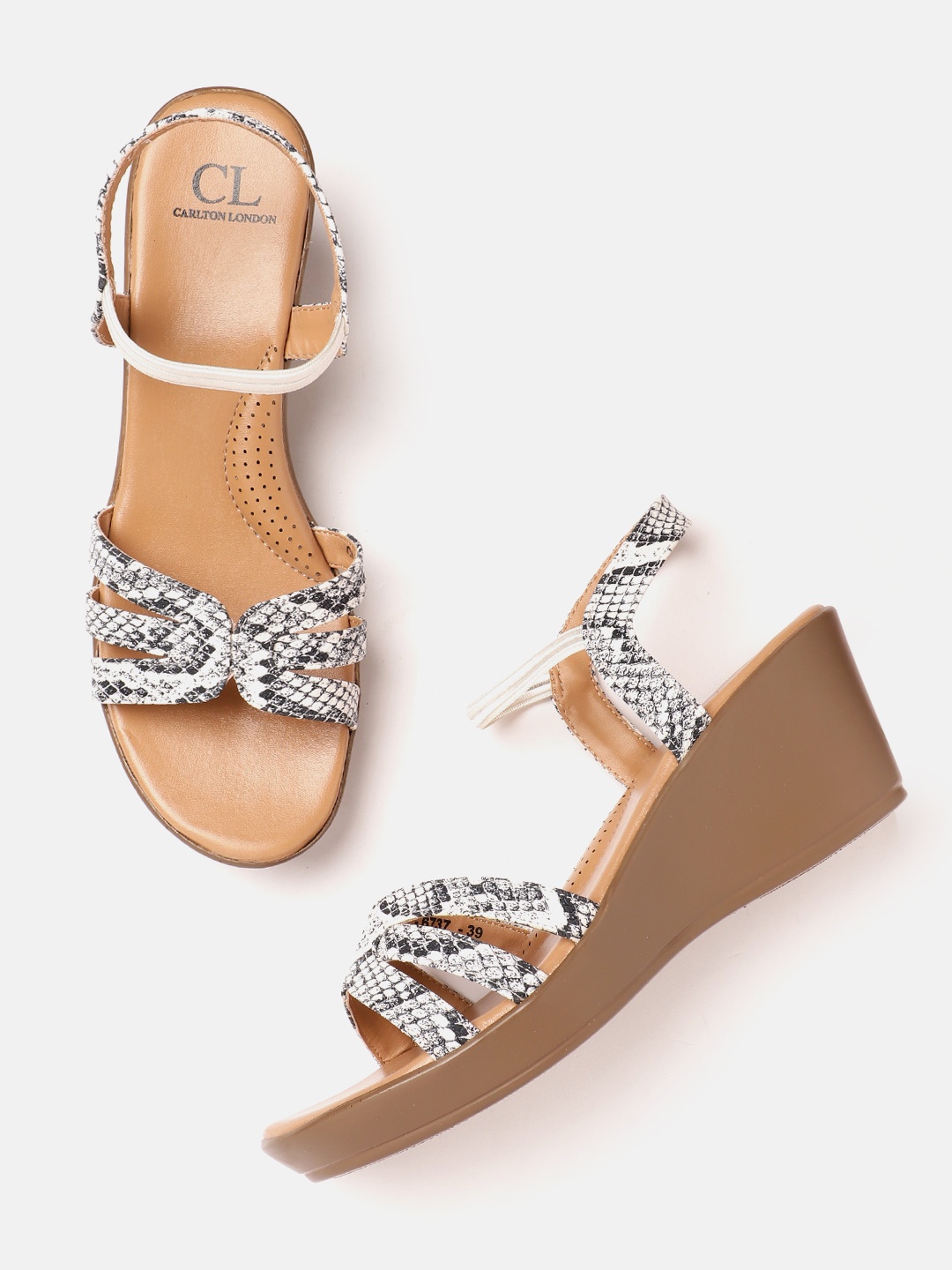 

Carlton London Snake Skin Textured Wedge Heels, White