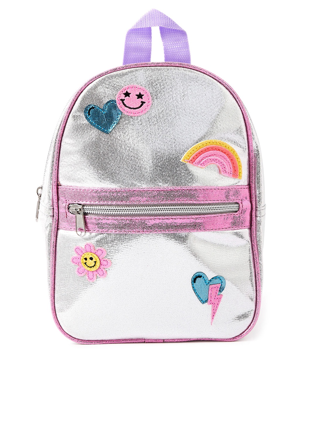 

Accessorize Girls Emoji Badge Applique Backpack, Silver