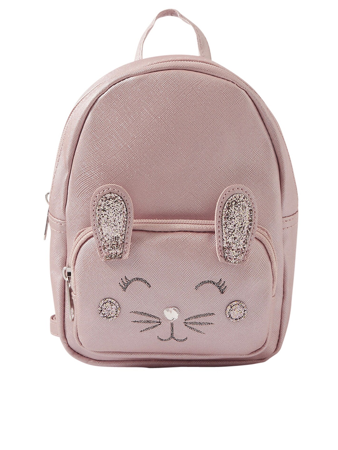 

Accessorize Girls Pink & Silver-Toned Backpack