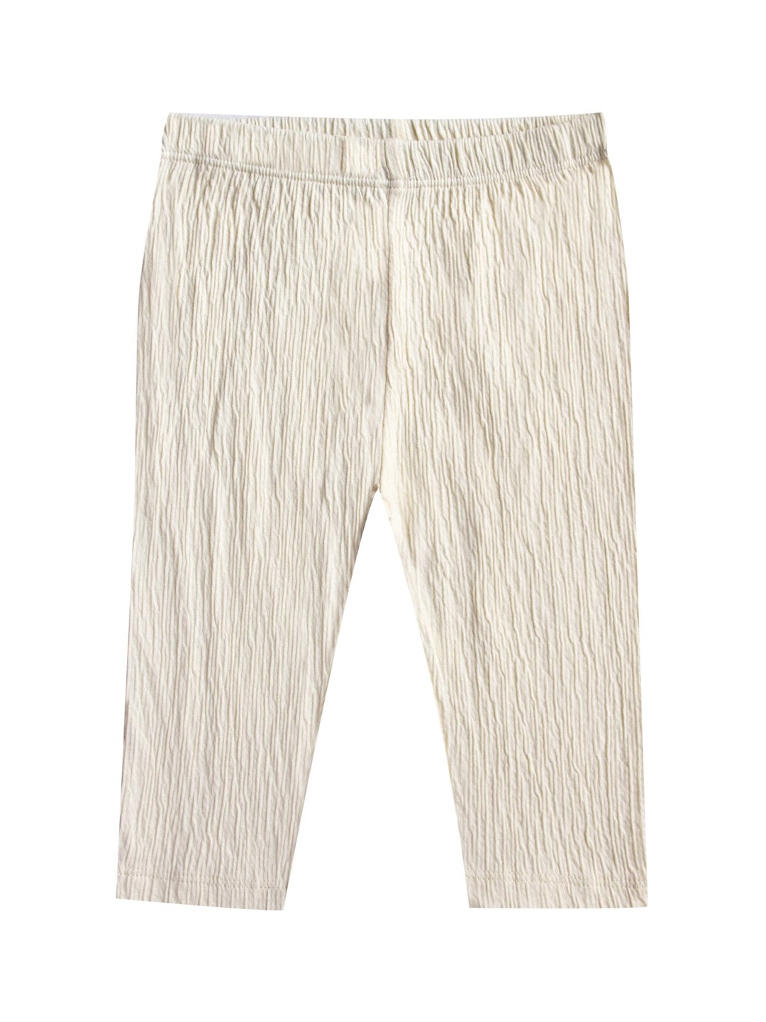 

milou Infant Girls Pure Cotton Ankle-Length Leggings, Off white