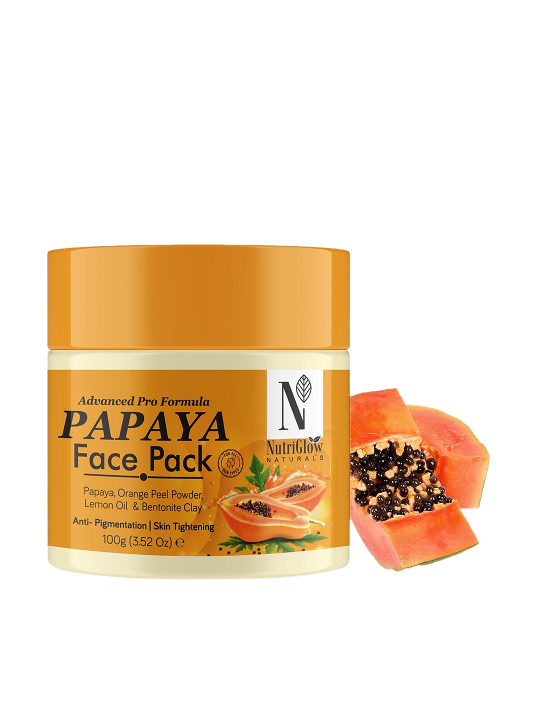 

NutriGlow Naturals Advanced Pro Formula Papaya Face Pack - 100gm, Yellow