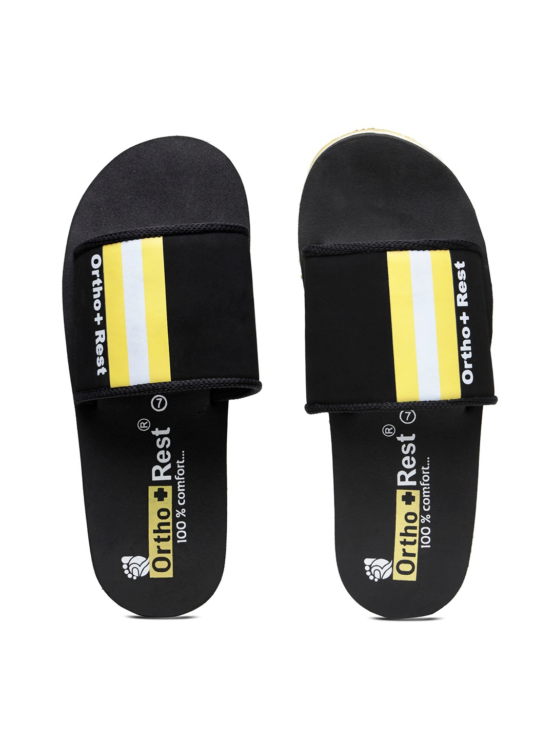 

Ortho Rest Men Printed Sliders, Black