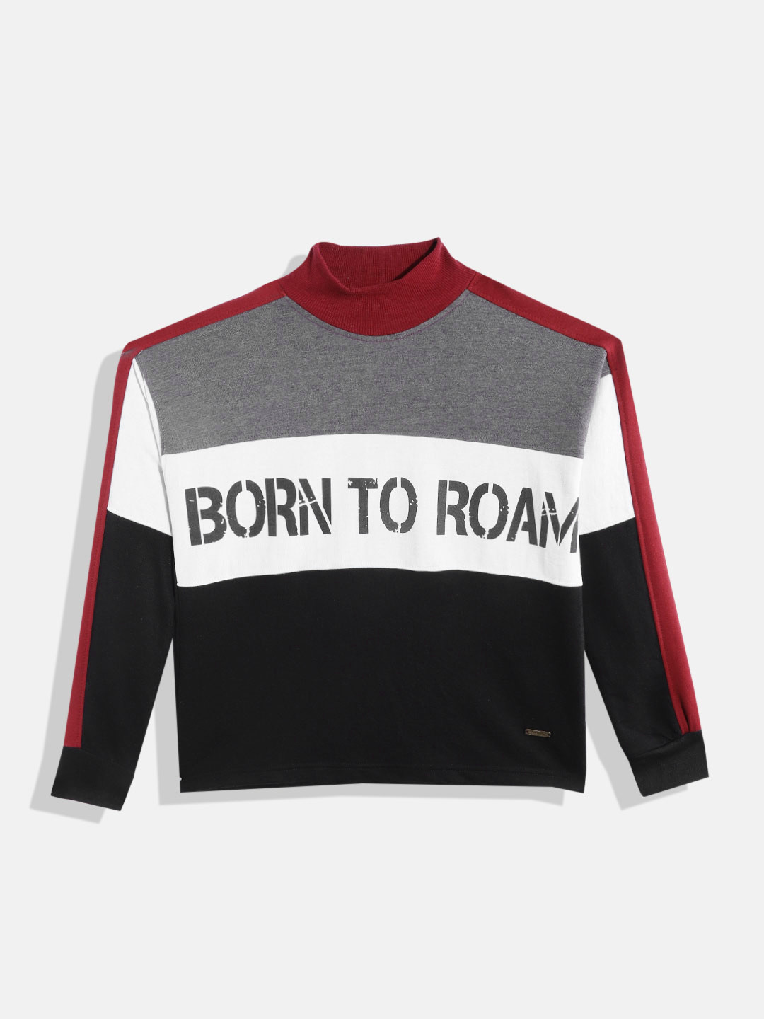 

Roadster Girls Colourblocked Sweatshirt, Black