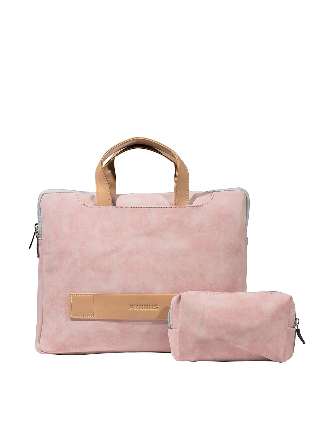 

PROBUS Unisex Solid Laptop Sleeve Comes With Charger Pouch, Pink