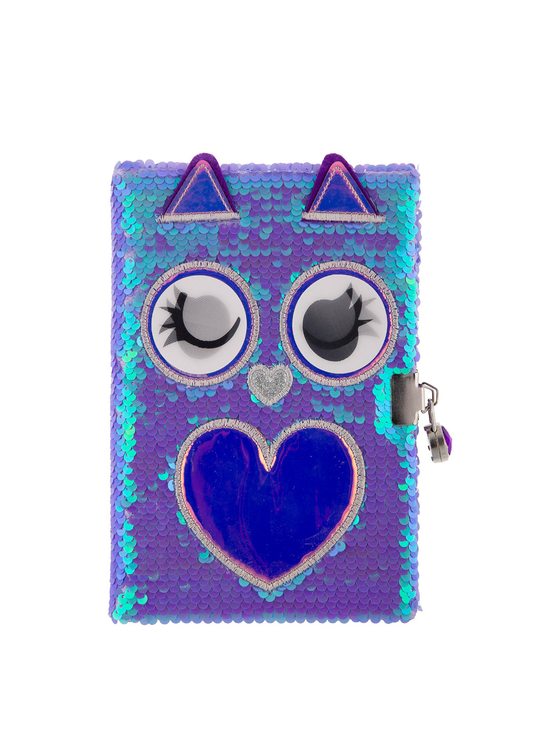 

Mirada Owl Flip Sequin Notebook, Blue