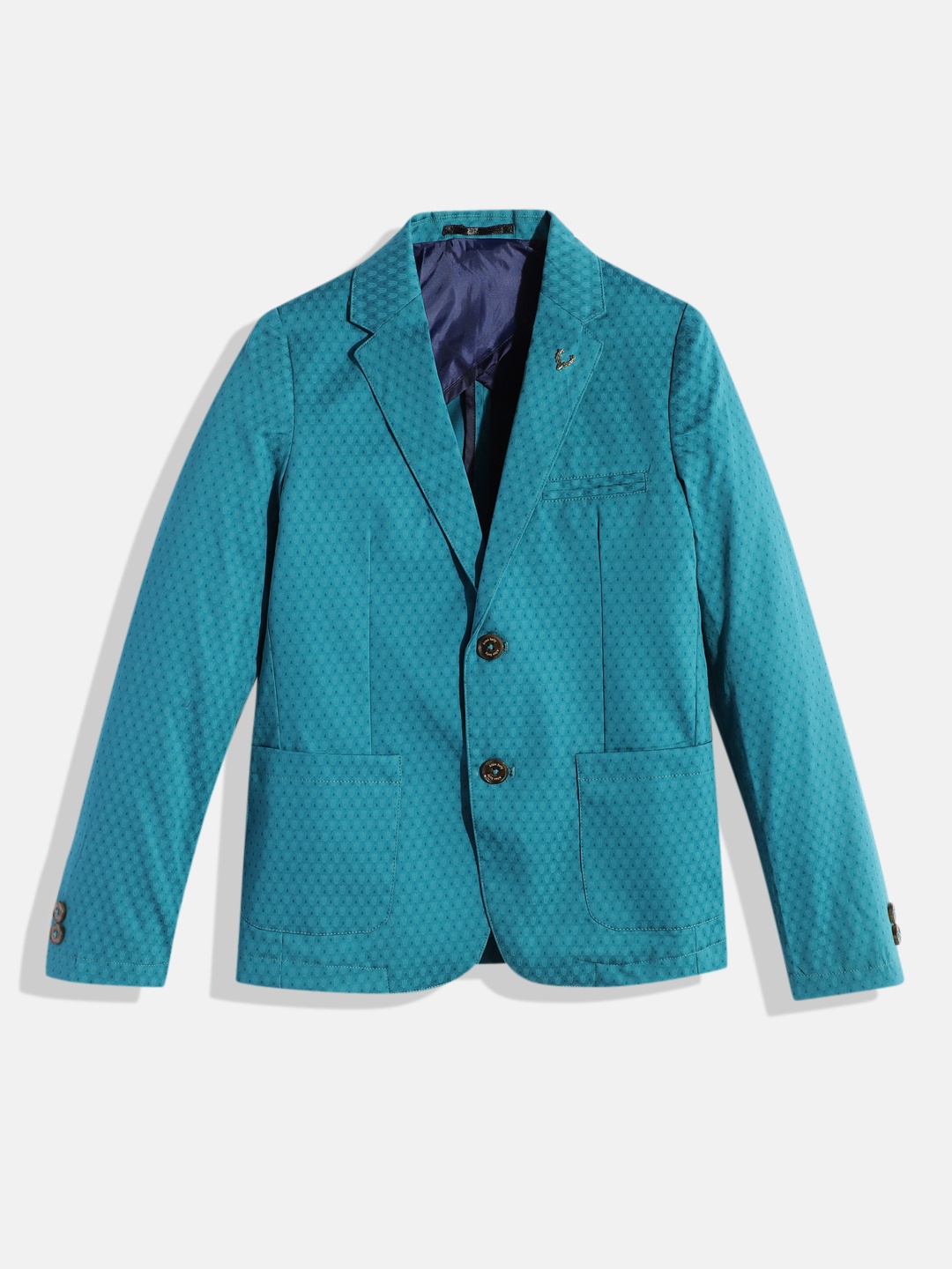 

Allen Solly Junior Boys Floral Printed Single-Breasted Blazer, Teal