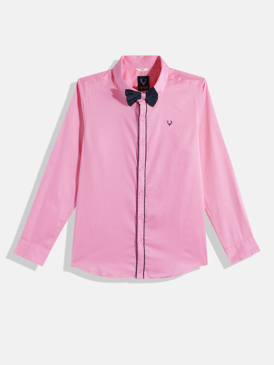 

Allen Solly Junior Boys Slim Fit Pure Cotton Casual Shirt with Bow, Pink