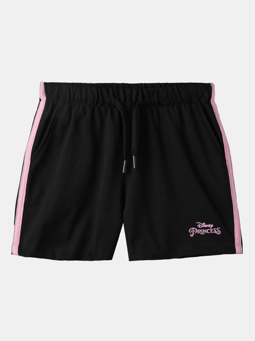 

The Souled Store Girls Typography Printed Pure Cotton Disney Princess Shorts, Black