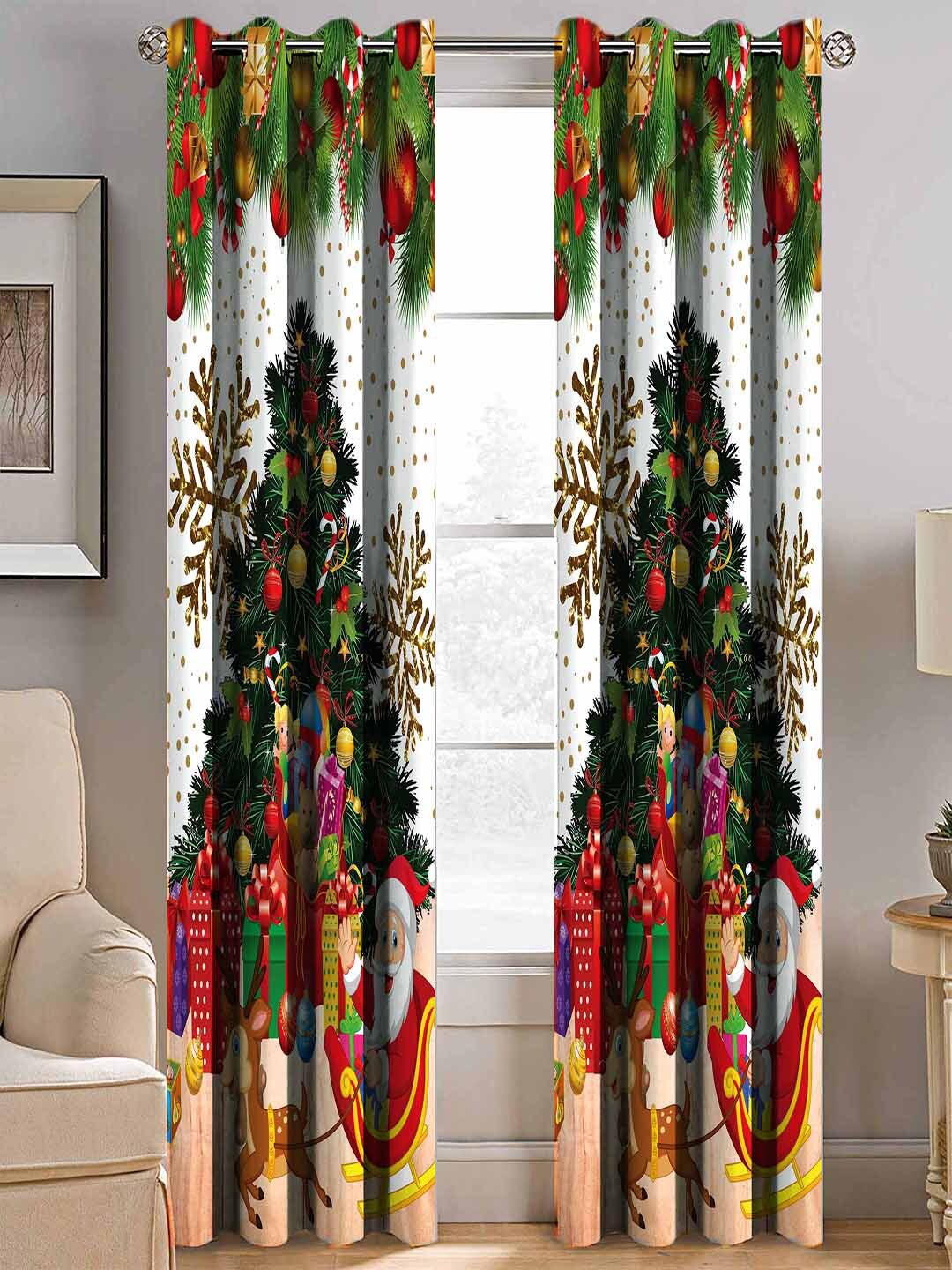 

BELLA TRUE Green & White Set of 2 Quirky Room Darkening Door