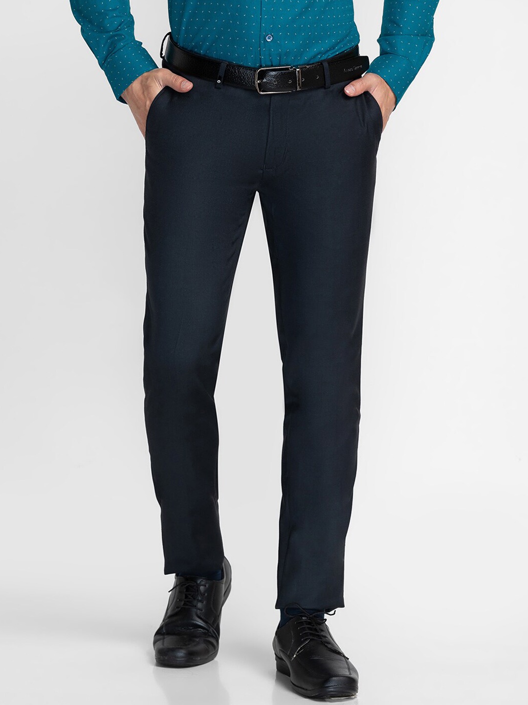 

Oxemberg Men Slim Fit Formal Trouser, Navy blue