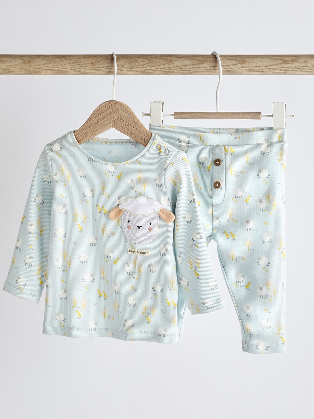 

NEXT Infant-Kids Pure Cotton Printed T-shirt With Trousers, Blue