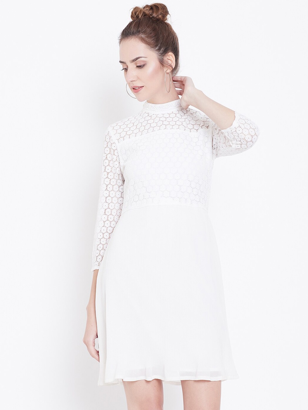 

DODO & MOA Floral Printed Lace Sheath Dress, White