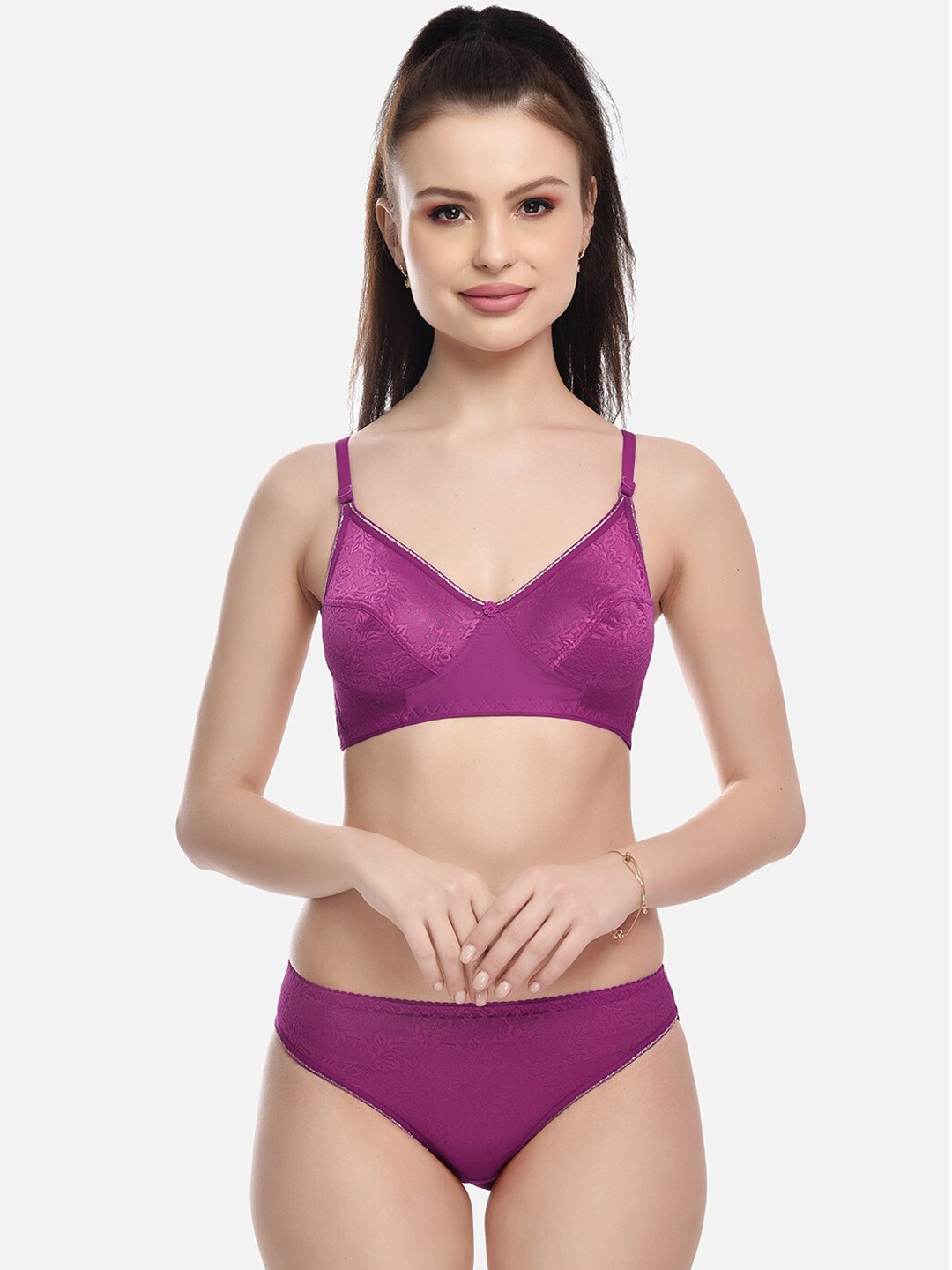 

FIMS Printed Lingerie Set, Purple