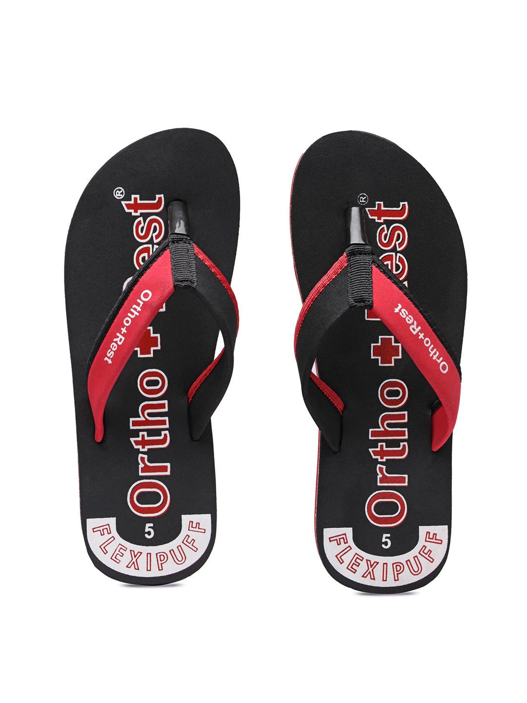 

Ortho Rest Women Printed Thong Flip-Flops, Black