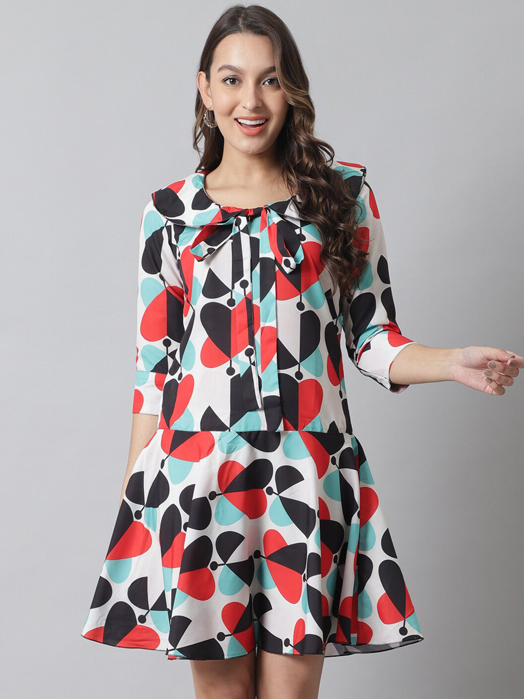 

Karmic Vision Multicoloured Crepe Drop-Waist Dress, Multi