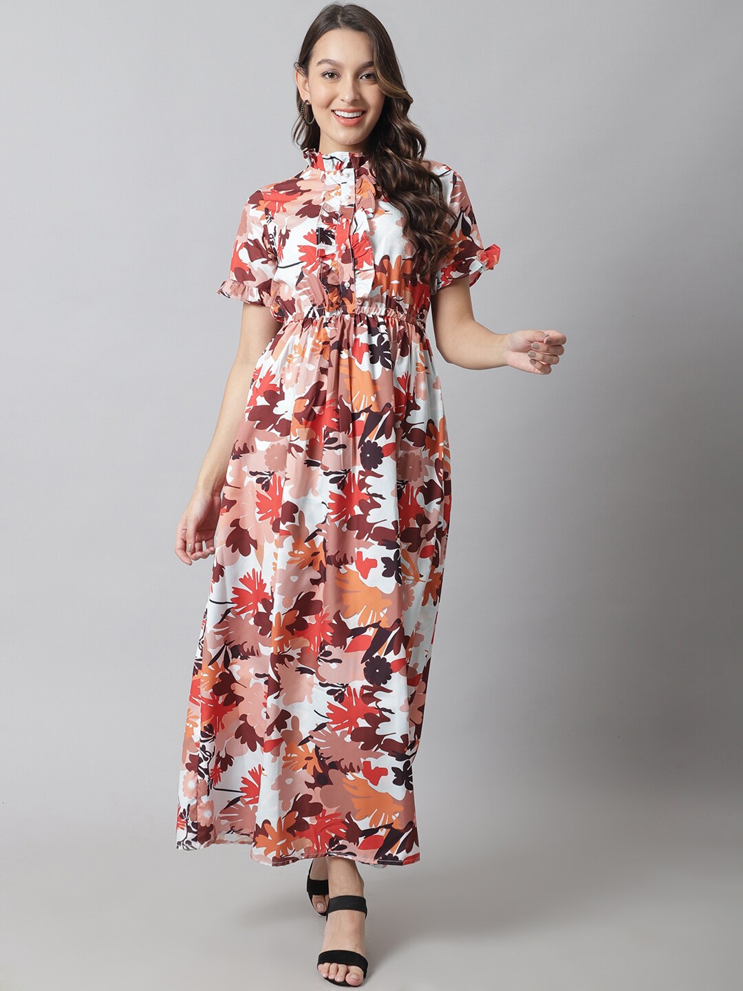 

Karmic Vision Floral Printed Crepe Maxi Dress, White