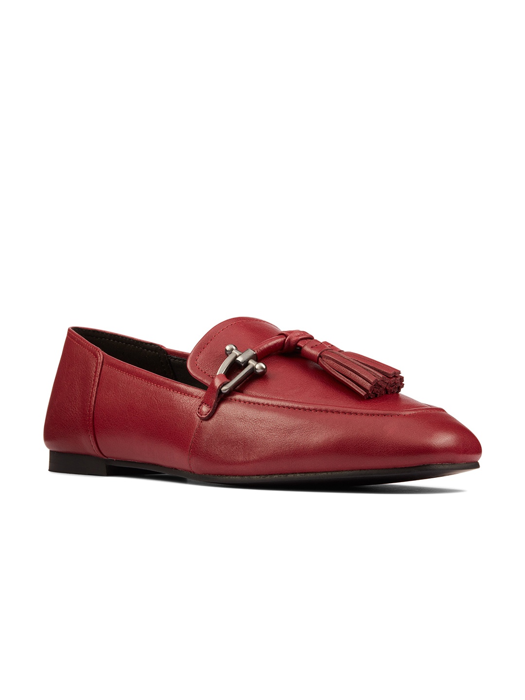 

Clarks Women Red Printed Leather Loafers