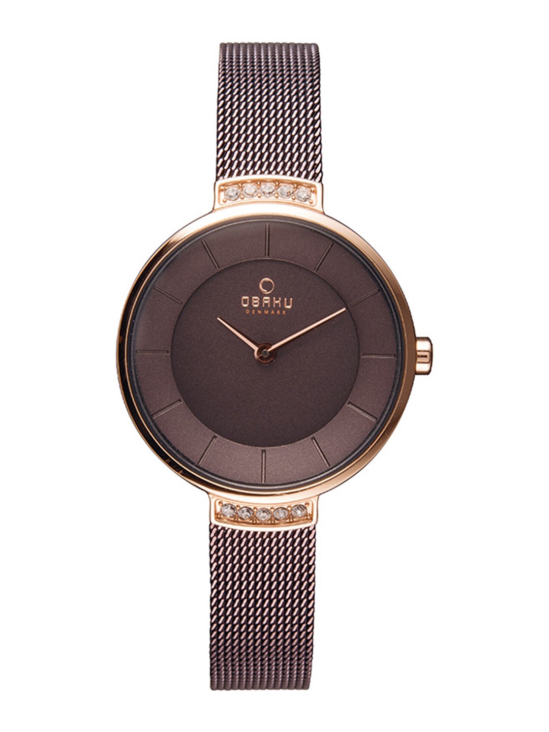 

Obaku Women Stainless Steel Bracelet Style Straps Analogue Watch, Brown