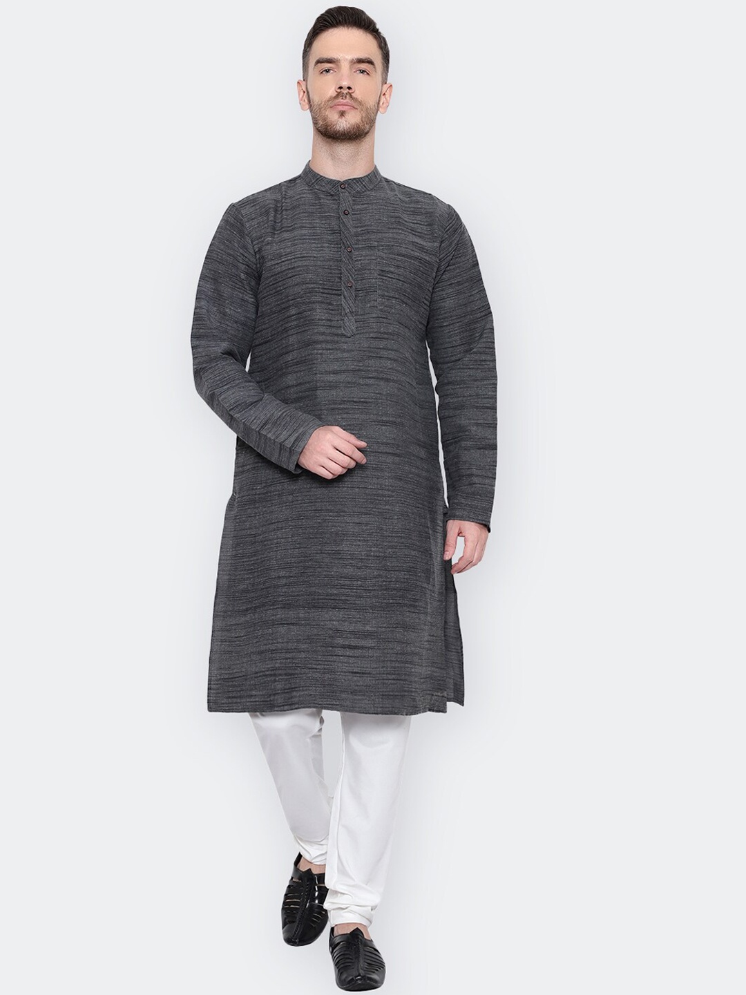 

Latest Chikan Garments Men Woven Design Kurta, Grey