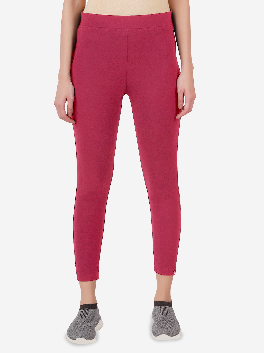 

indian flower Women Original Slim Fit Trousers, Pink