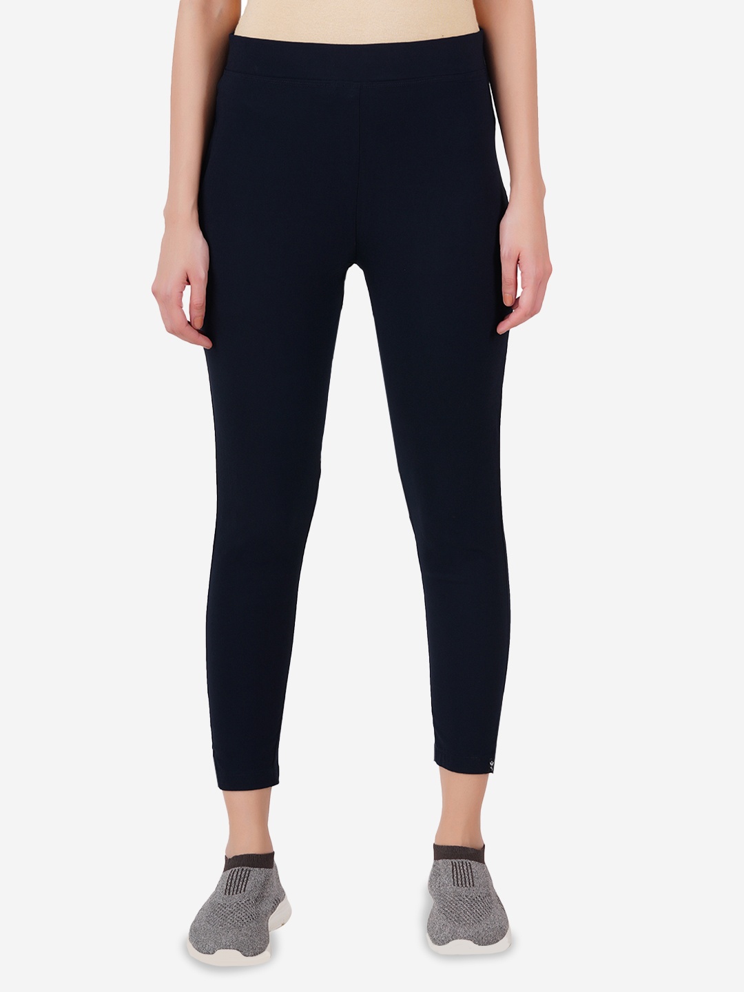 

indian flower Women Original Slim Fit Trousers, Black