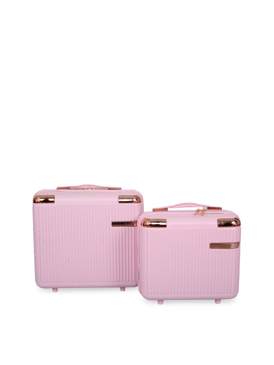 

Polo Class Set Of 2 Textured Hard-Sided Vanity Suitcase Bags, Pink