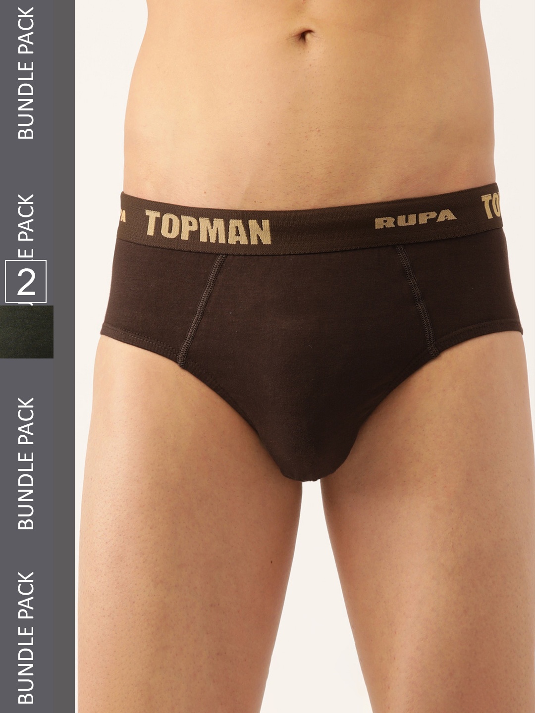 

Rupa Men Pack Of 2 Cotton Hipster Briefs TOPMAN BRIEF, Olive
