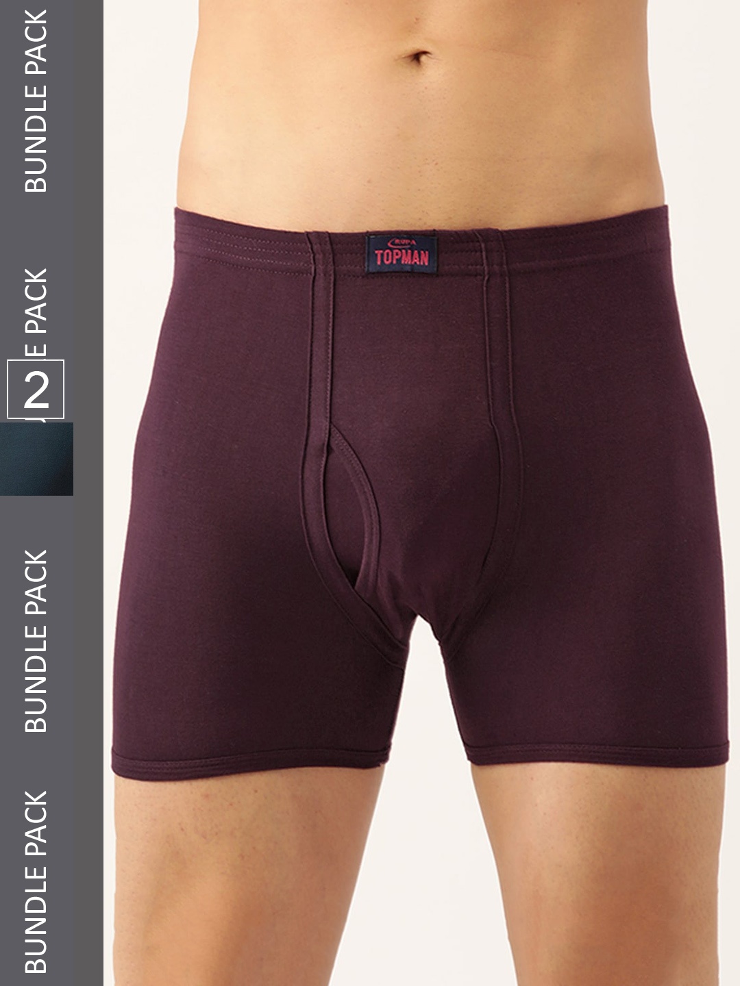 

Rupa Pack of 2 Short Trunks TOPMAN PLAIN DRAWER (IE)-Airforce&Maroon-95, Navy blue