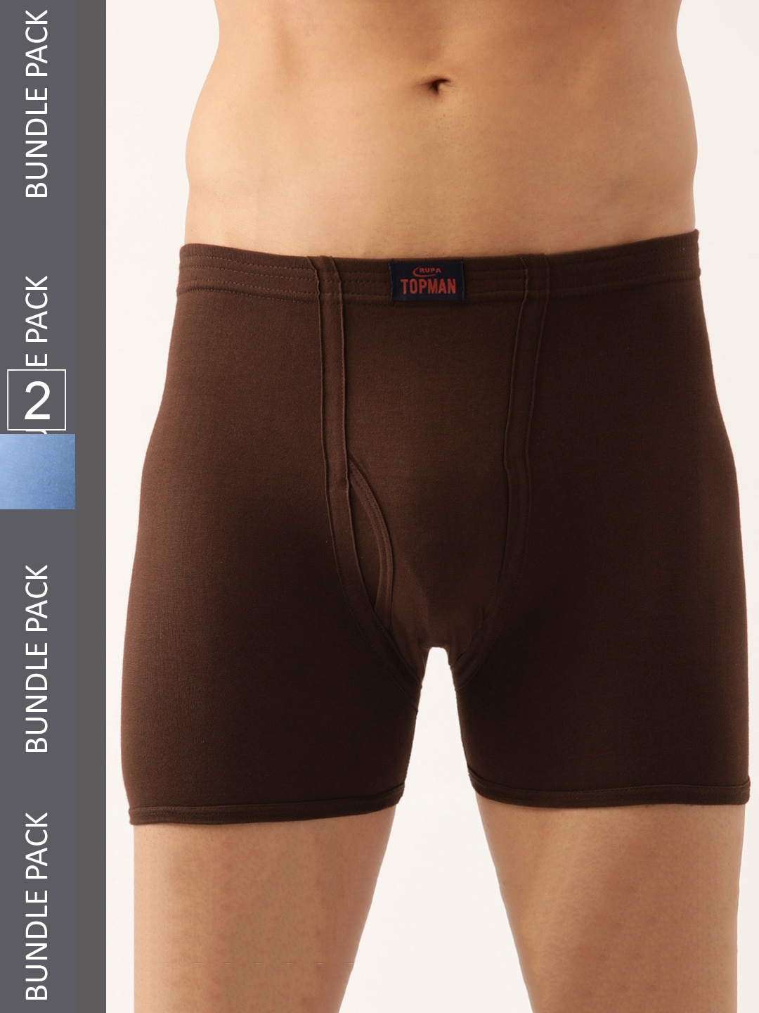 

Rupa Pack Of 2 Cotton Mid-Rise Trunks, Blue