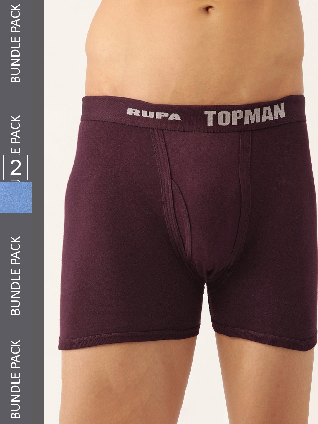 

Rupa Men Pack Of 2 Cotton Trunk TOPMAN Interlock DRAWER (OE)-Sky&Maroon-95, Blue