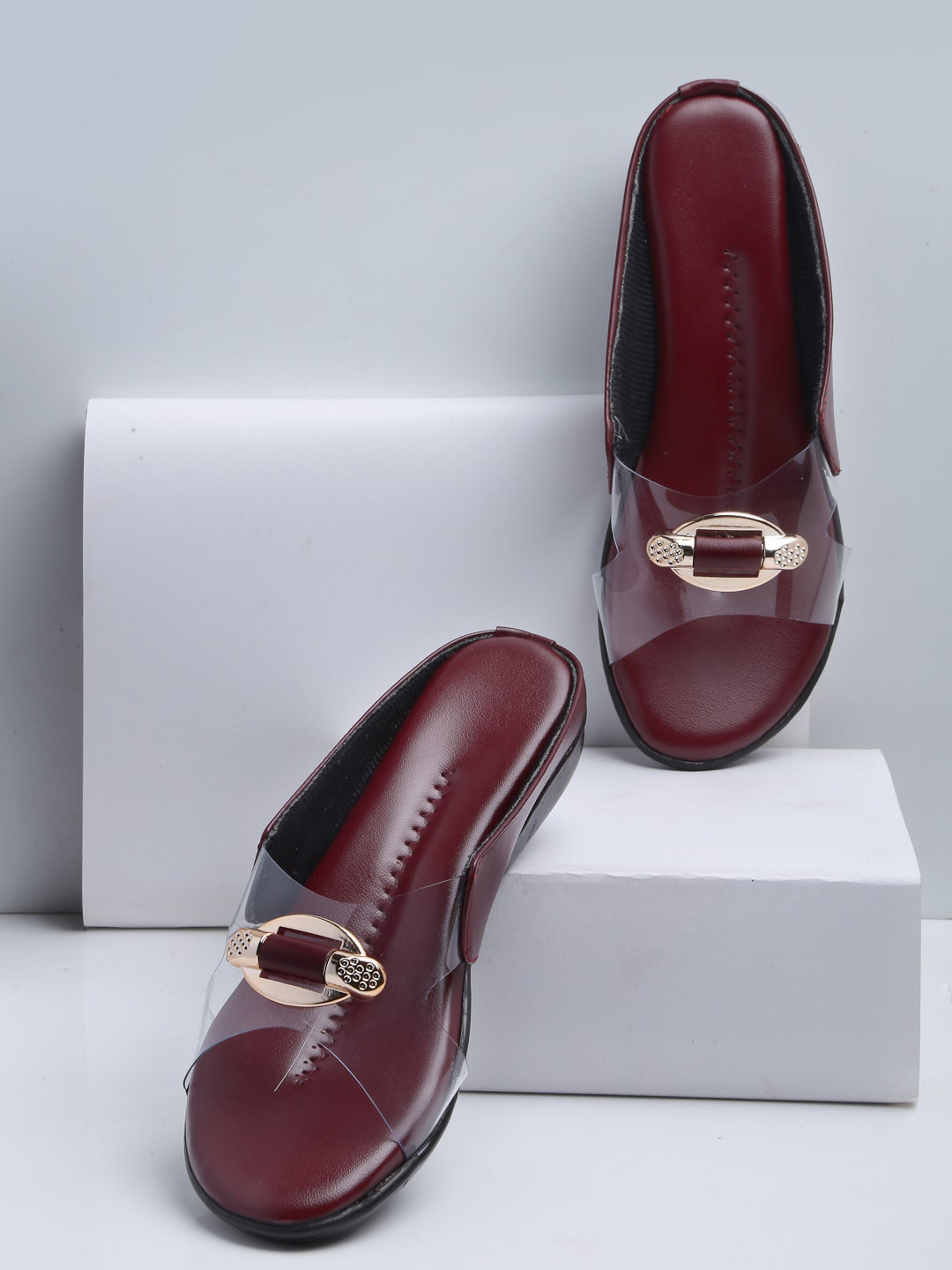 

sneakers villa Women Embellished Open Toe Flats with Bows, Red