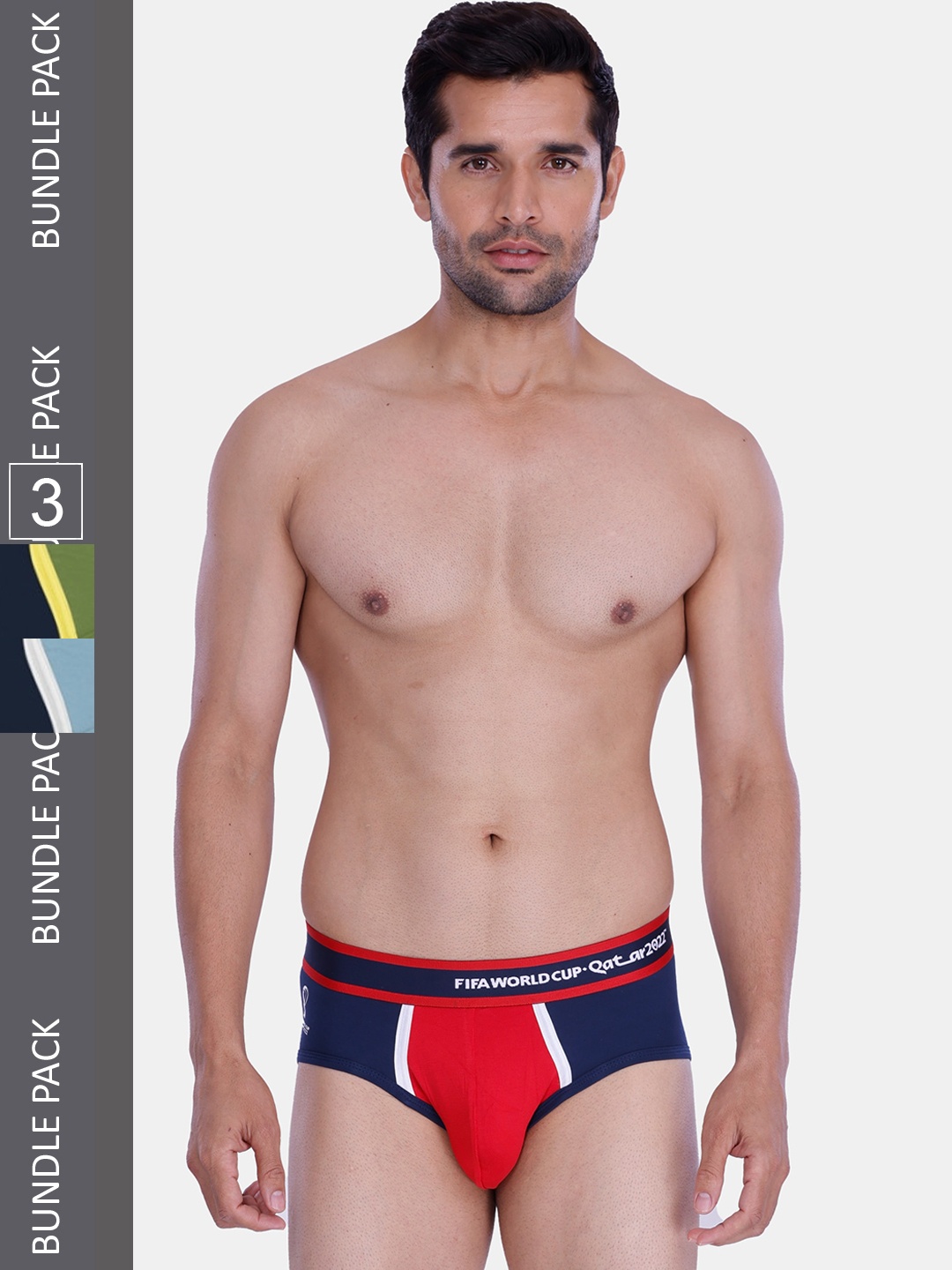 

FREECULTR Men Pack Of 3 Colourblocked Anti Microbial Basic Brief, Blue