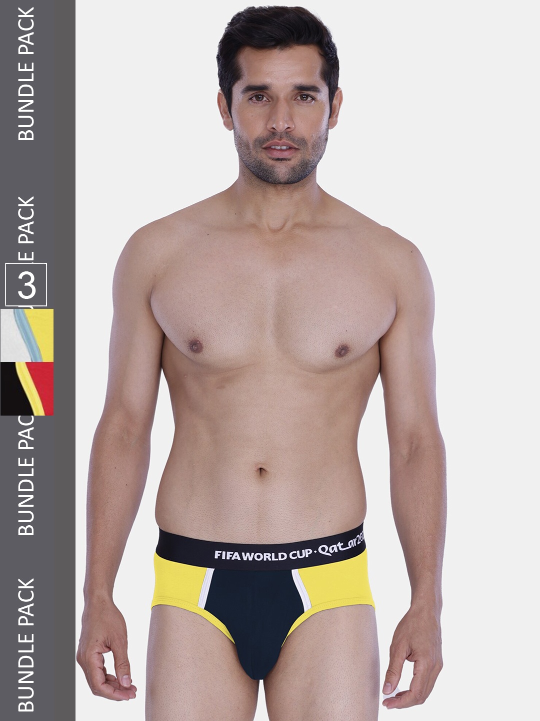 

FREECULTR Men Pack of 3 Colorblocked Basic Briefs(FC-FF-BP-S7-S1-SY-S1-SR-03), Black