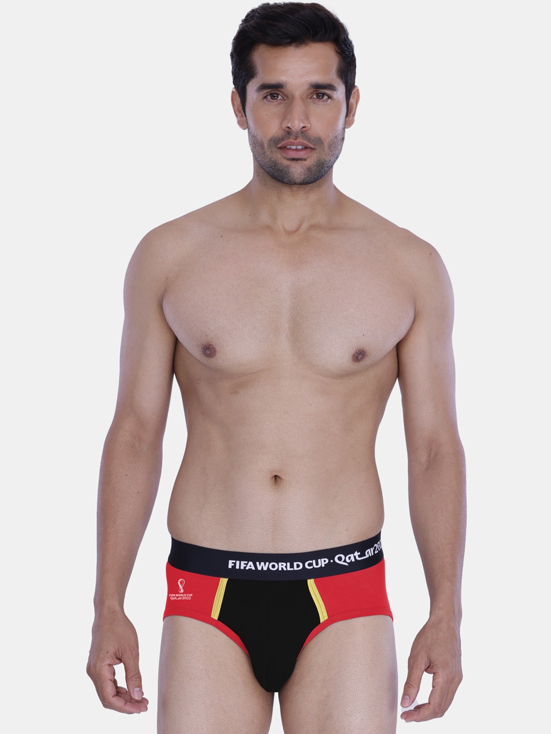 

FREECULTR Men Colourblocked & FIFA World Cup Qatar 2022 Printed Anti-Microbial Basic Briefs, Red