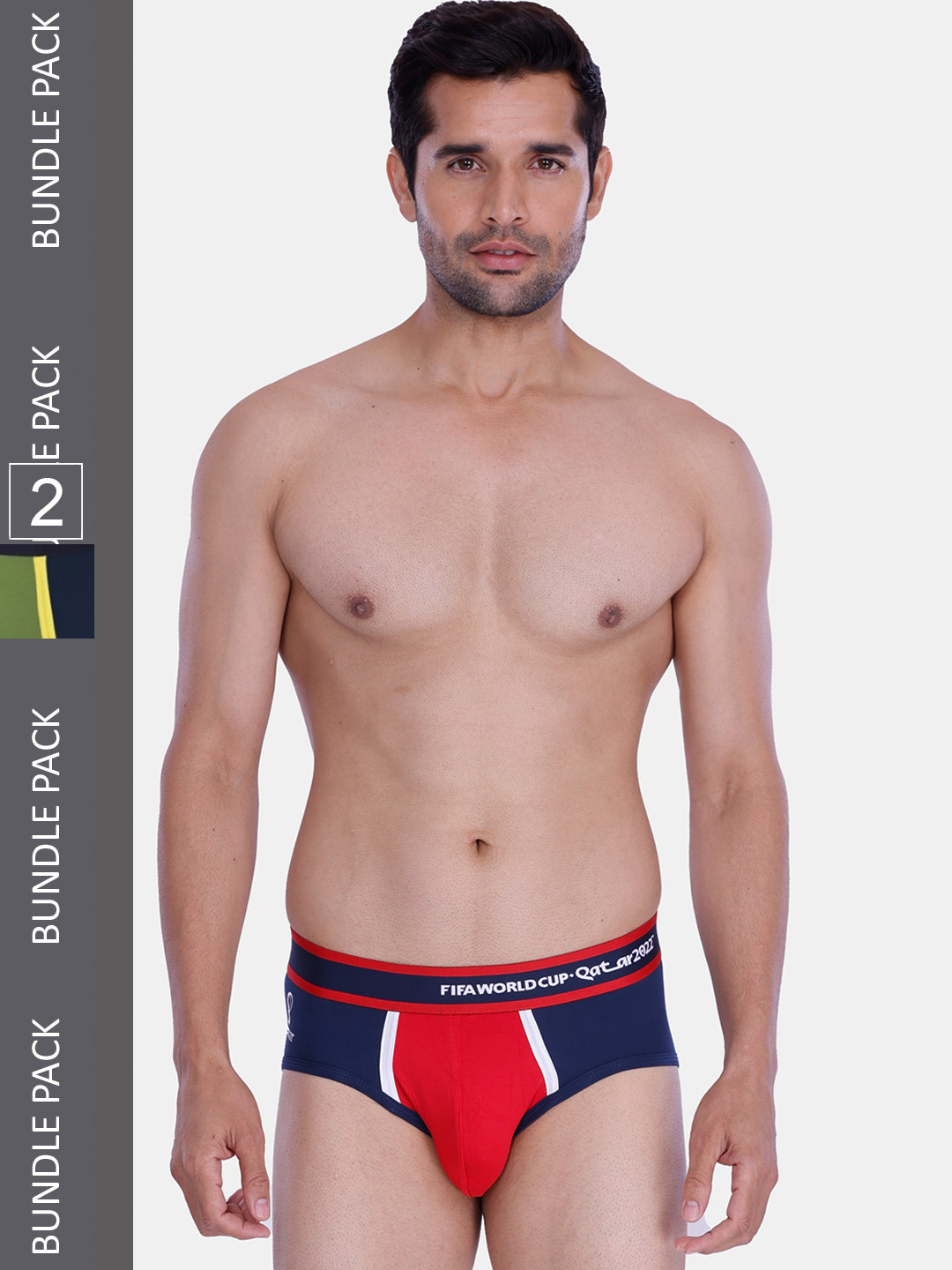 

FREECULTR Men Pack of 2 Colourblocked Basic Brief, Blue