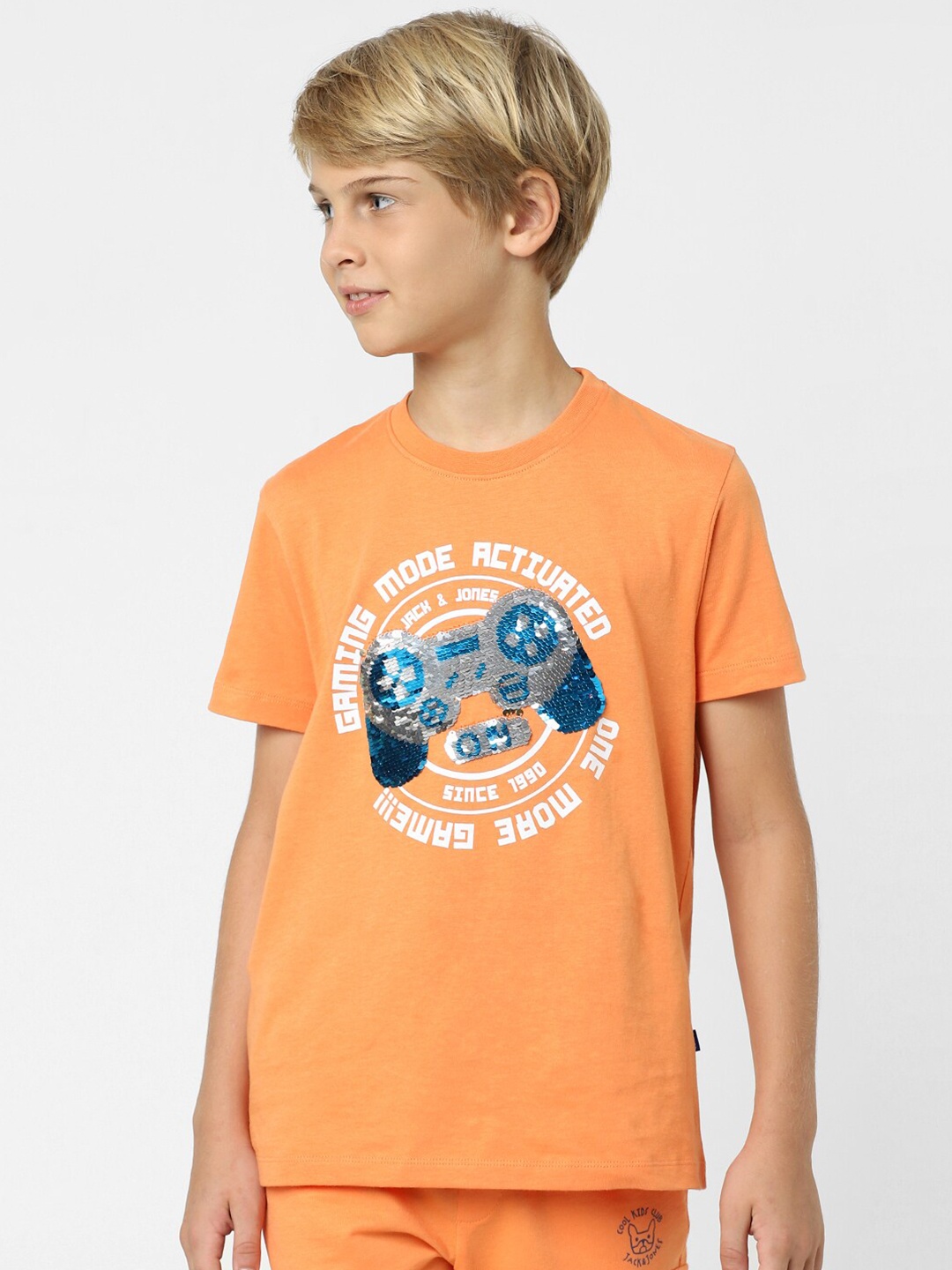 

Jack & Jones Junior Boys Printed T-shirt, Orange