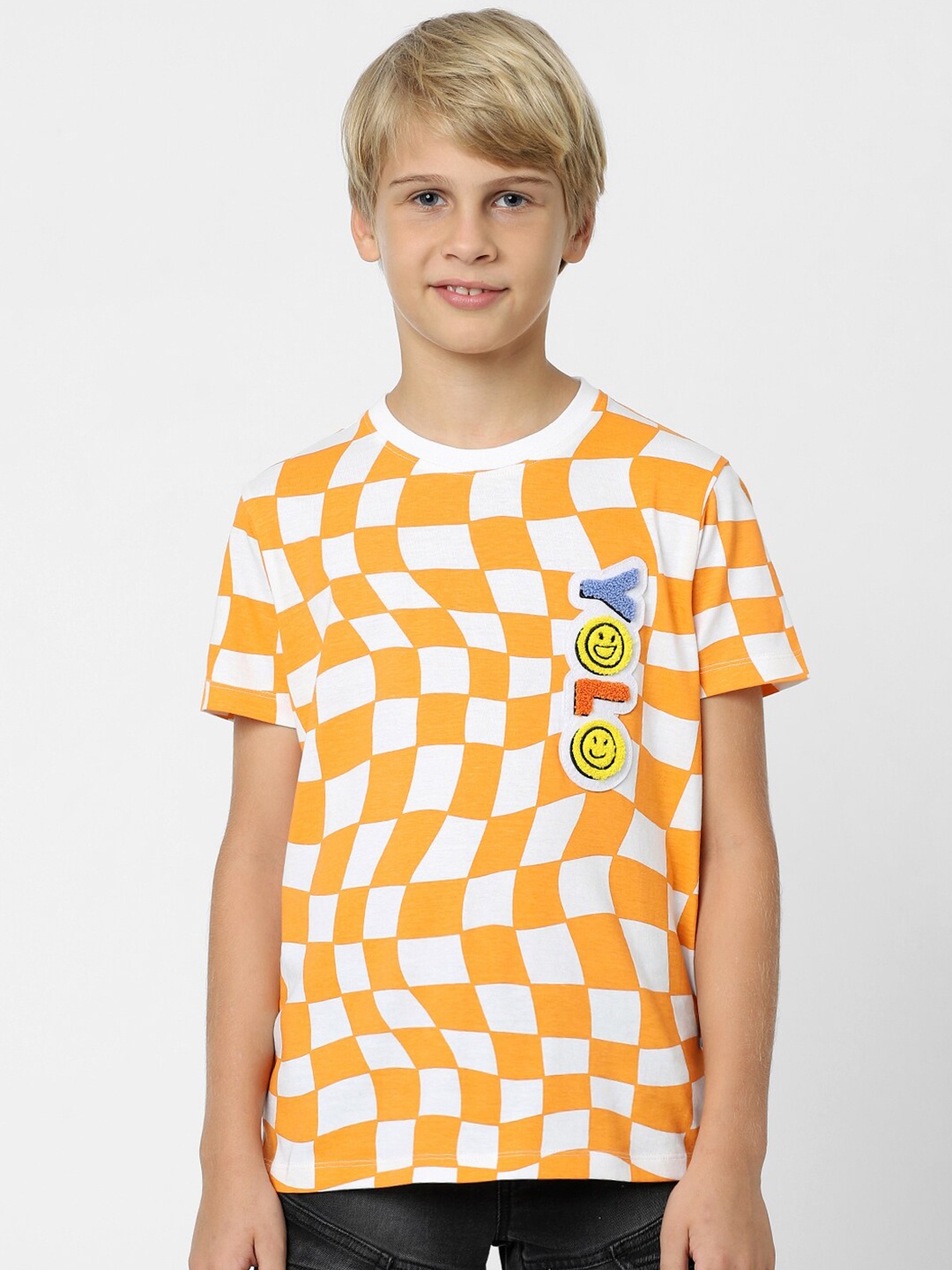 

Jack & Jones Junior Boys Geometric Printed Cotton T-shirt, Yellow